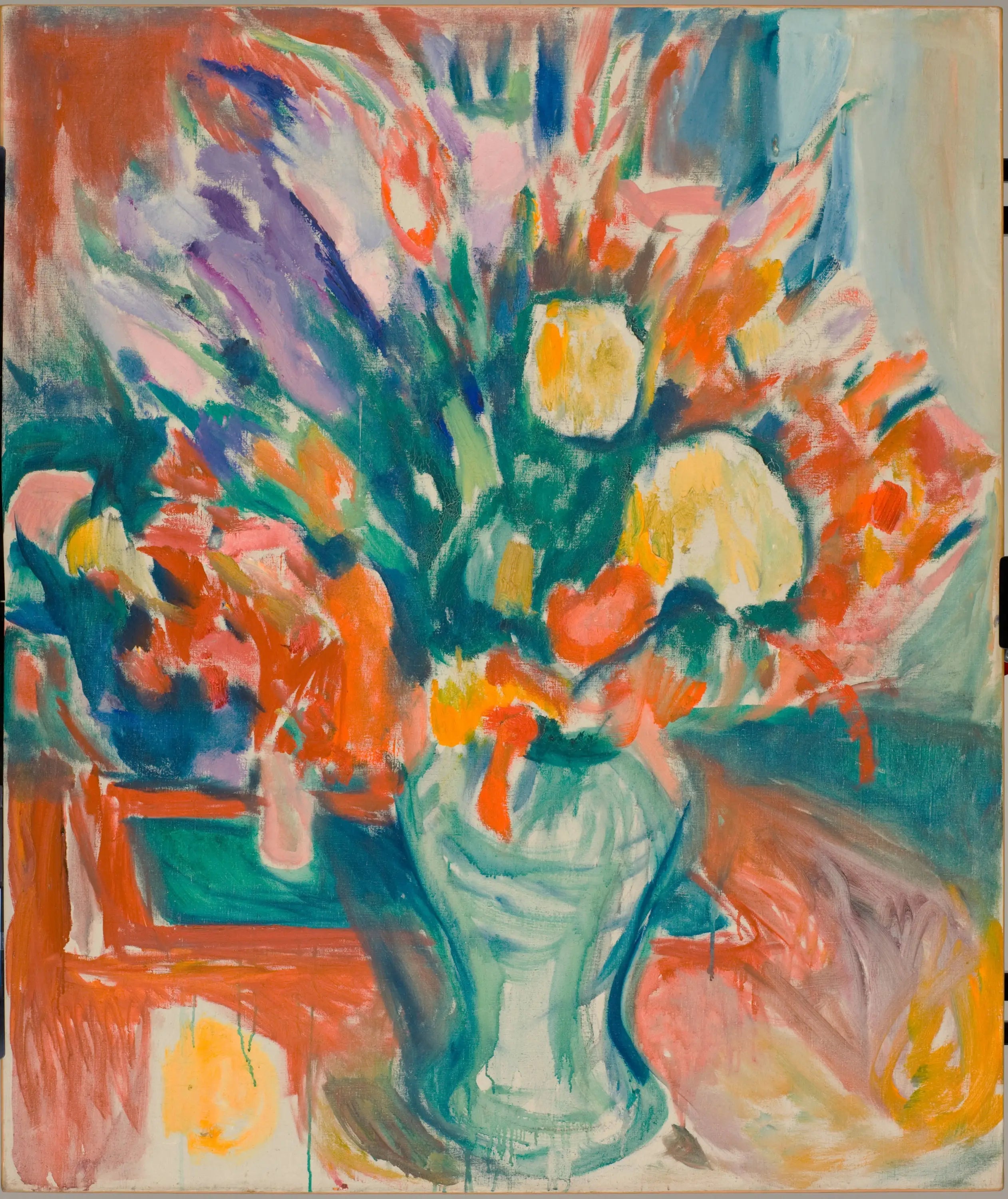 Reproduction du tableau « Fleurs dans un vase - Edvard Munch » par Alpha Reproduction en peinture à l’huile
