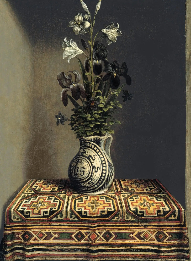 Flores em uma jarra (verso) - Hans Memling