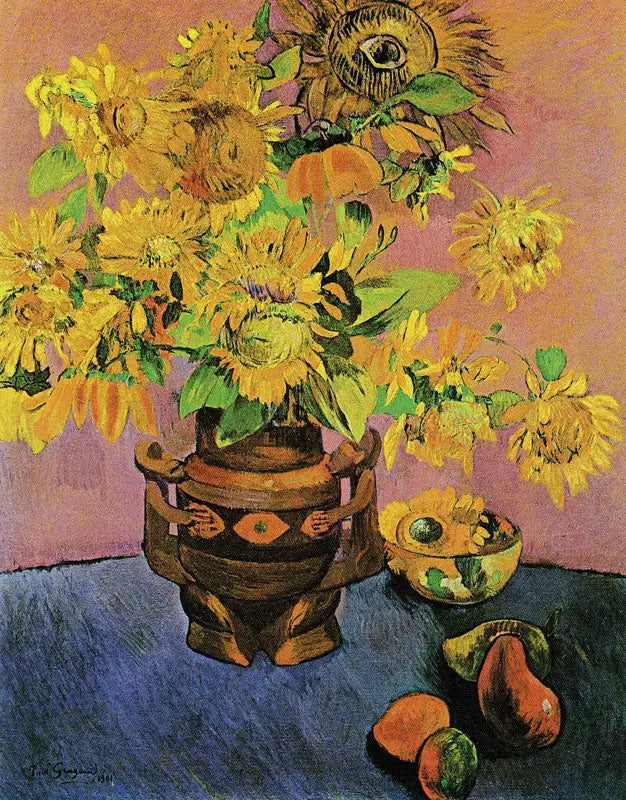 Flores de girassol e mangas - Paul Gauguin