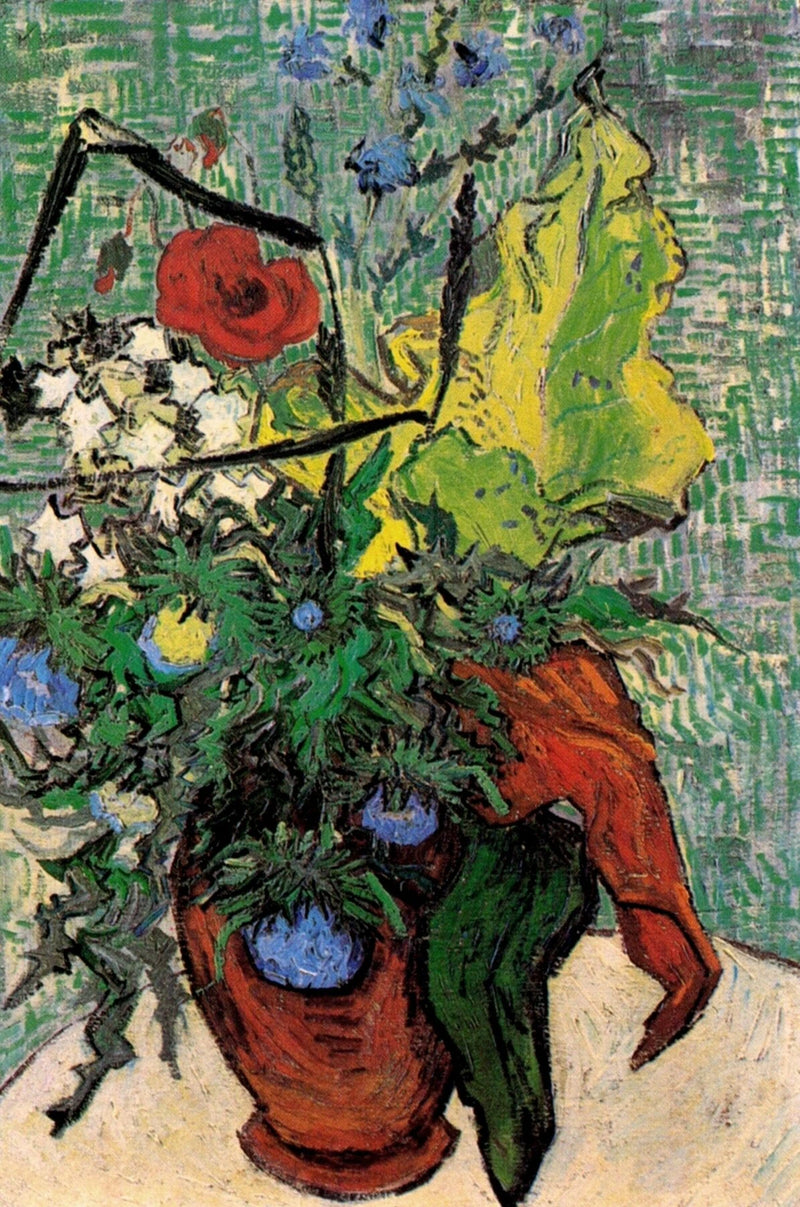 Flores silvestres e cardos em um vaso - Vincent van Gogh