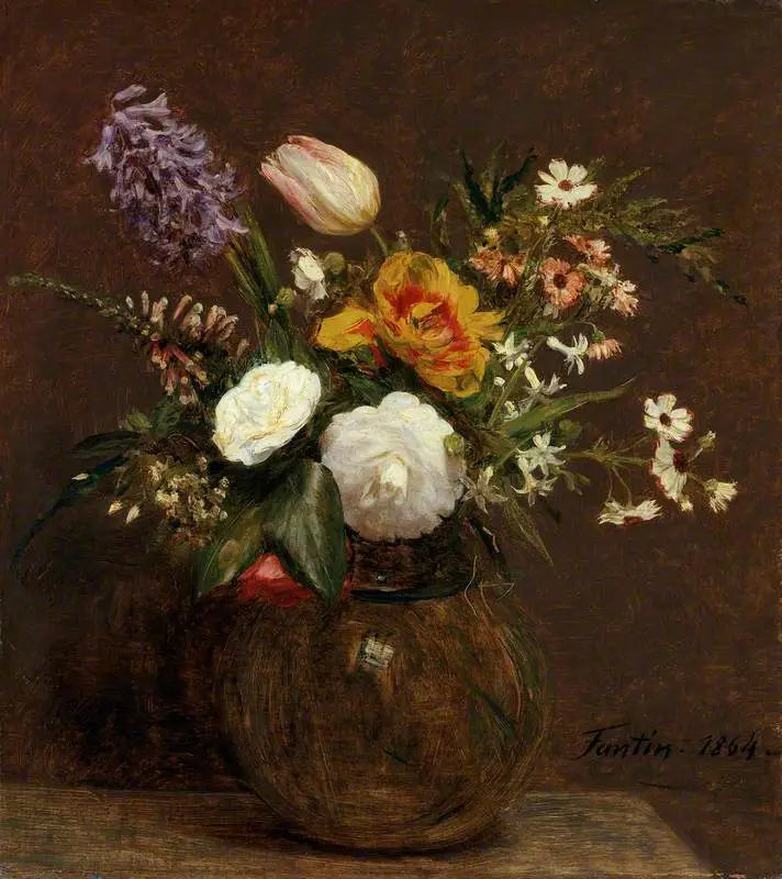 Flores: Tulipas, Camélias e Jacinthes - Henri Fantin-Latour