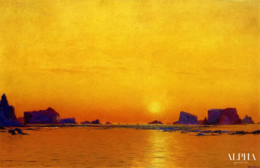 Floes de glace sous le soleil de minuit, 1869 - William Bradford - Reproductions de tableaux et peintures haut de gamme