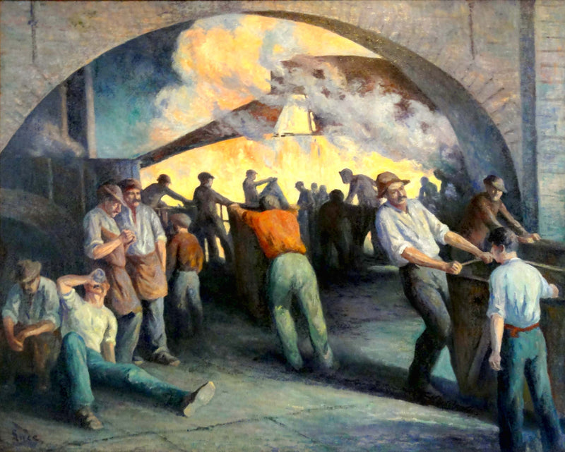 Fundição em Charleroi, a fundição - Maximilien Luce