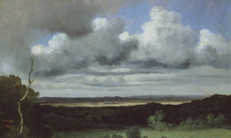 Fontainebleau – Tempestade sobre as planícies - Jean-Baptiste Camille Corot