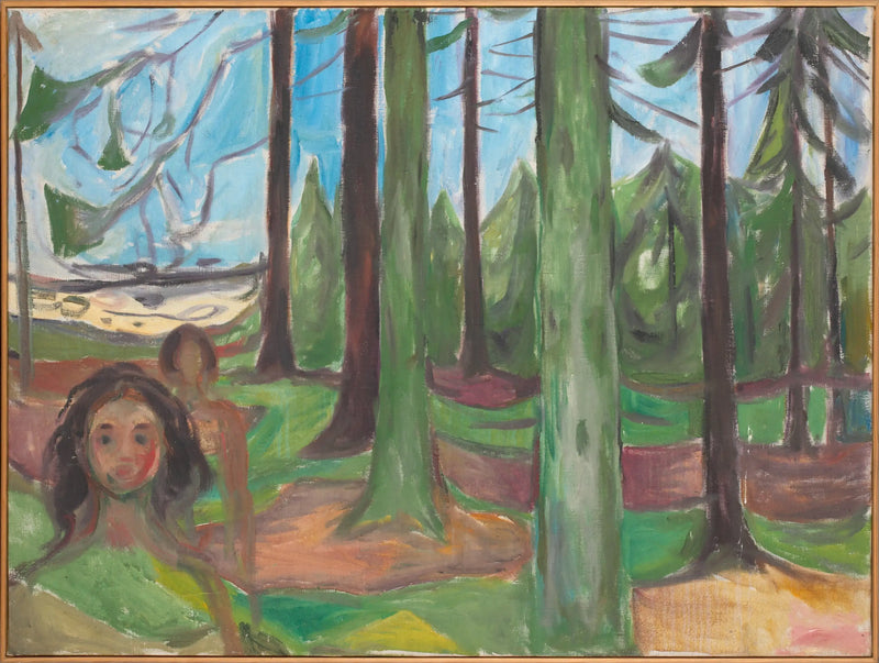 Floresta com duas personagens - Edvard Munch