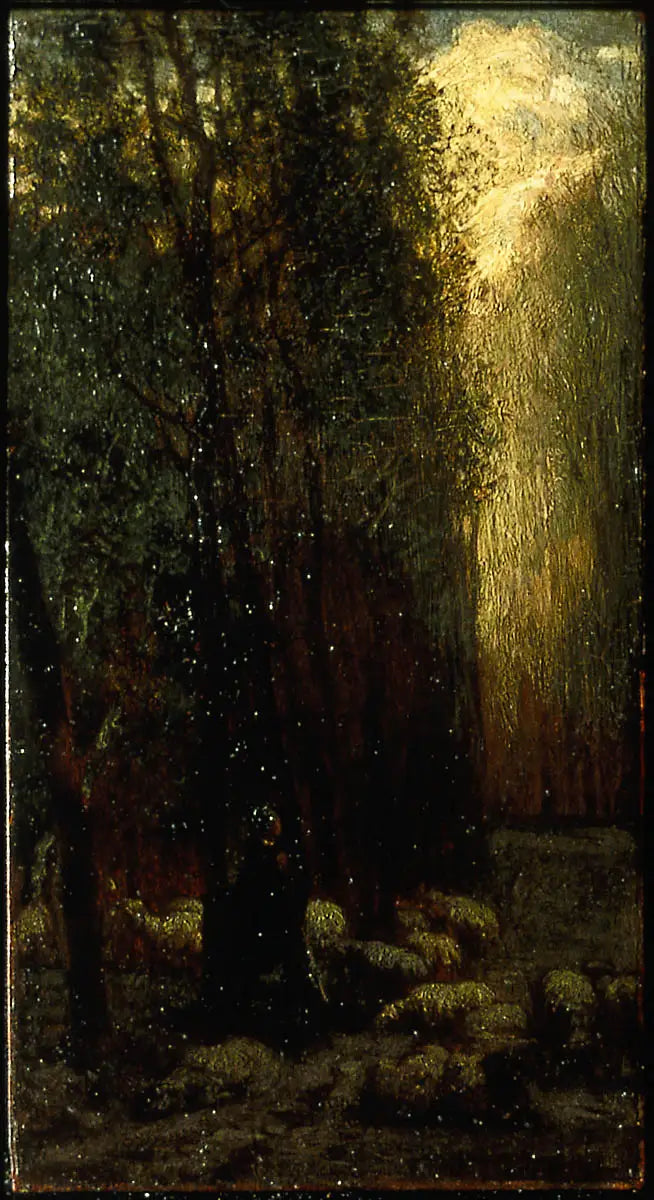 Floresta com pastora e ovelhas - Jean-François Millet