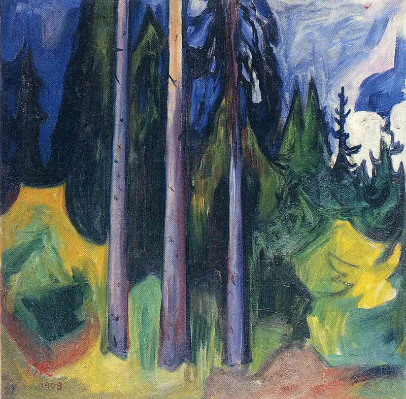 floresta de abetos - Edvard Munch