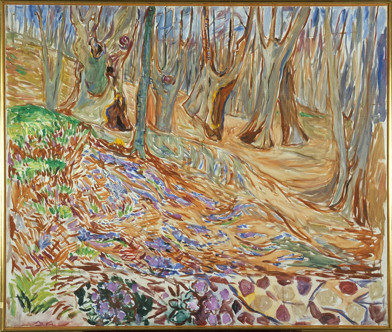 floresta de olmos na primavera - Edvard Munch