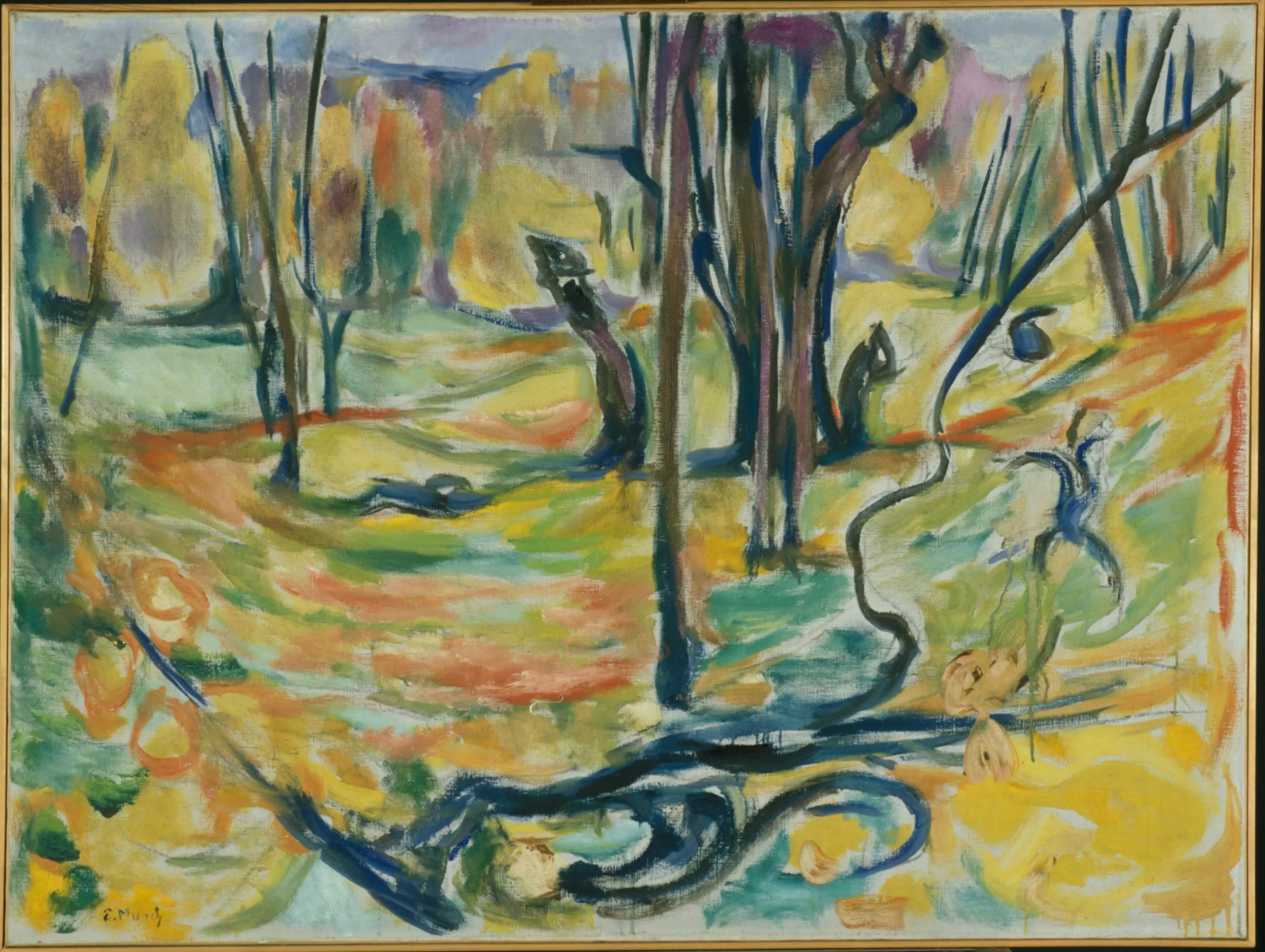 Reproduction du tableau « forêt d'ormes en automne - Edvard Munch » par Alpha Reproduction en peinture à l’huile