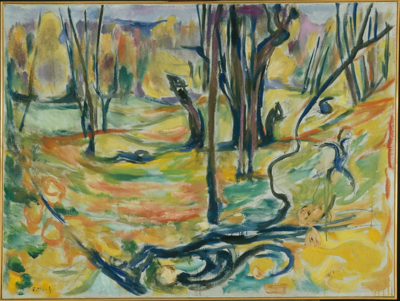 floresta de olmos no outono - Edvard Munch