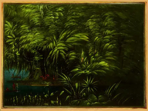 Floresta exuberante às margens do Amazonas - George Catlin