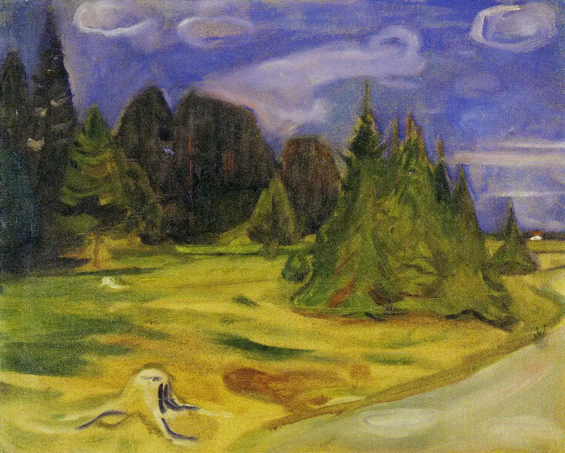 Floresta no caminho de Borre - Edvard Munch