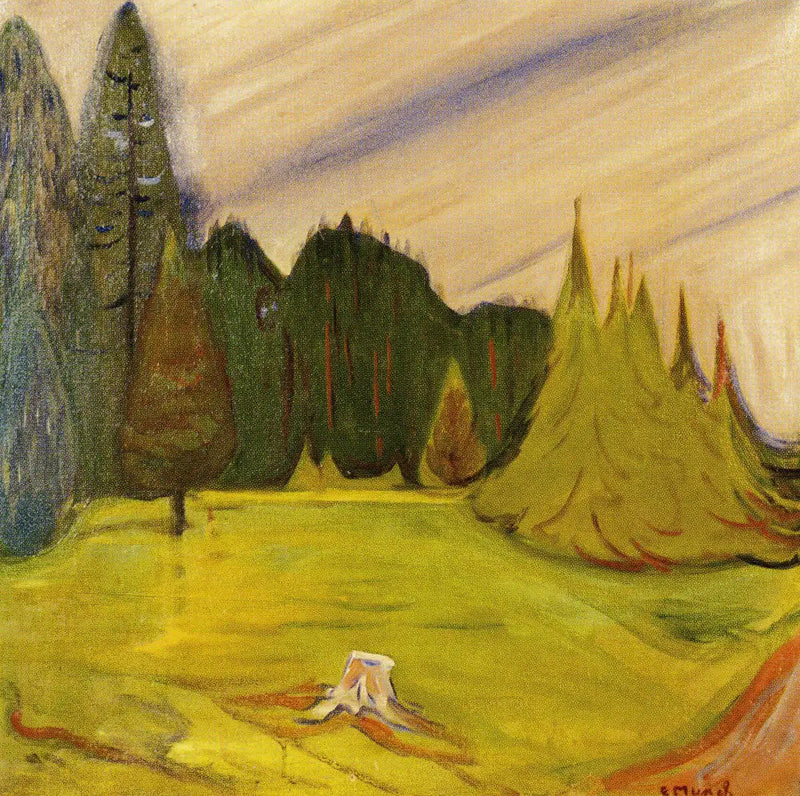 Floresta no caminho de Borre - Edvard Munch