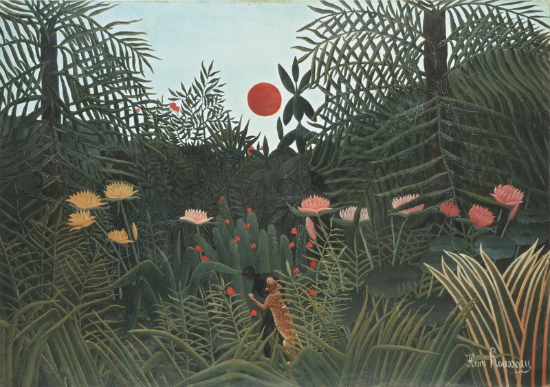 Floresta Virgem ao Pôr do Sol - Henri Rousseau