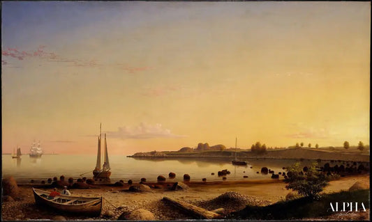 Fort d'étape à travers le port de Gloucester, 1862 - Fitz Henry Lane - Reproductions de tableaux et peintures haut de gamme