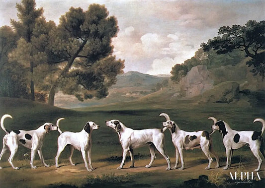 Foxhounds dans un paysage, 1762 - George Stubbs - Reproductions de tableaux et peintures haut de gamme