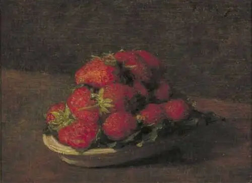 Morangos em um pequeno prato de faiança - Henri Fantin-Latour