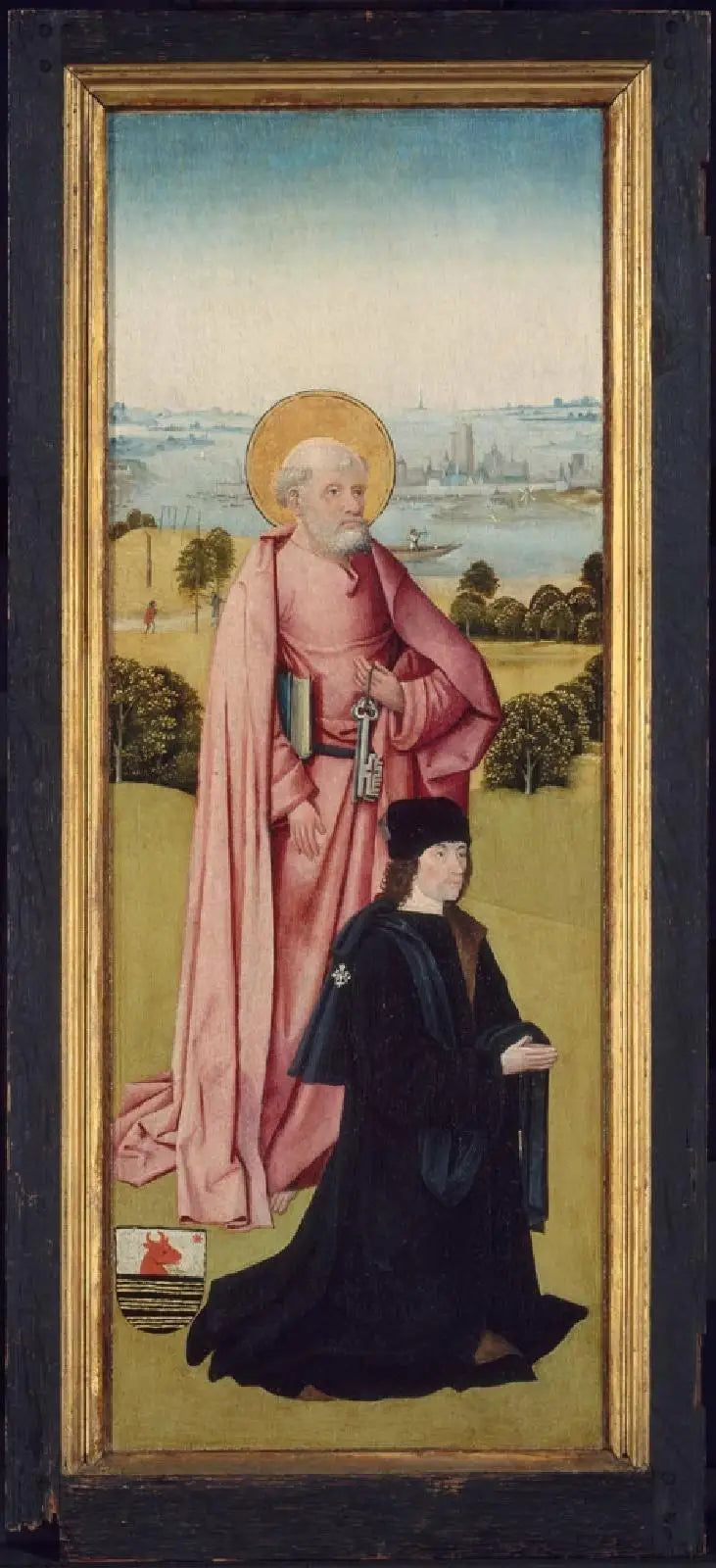 Franco van Langhel e seus Filhos com São João Batista (face externa); Pieter van Os com São Pedro (face interna) - Hieronymus Bosch