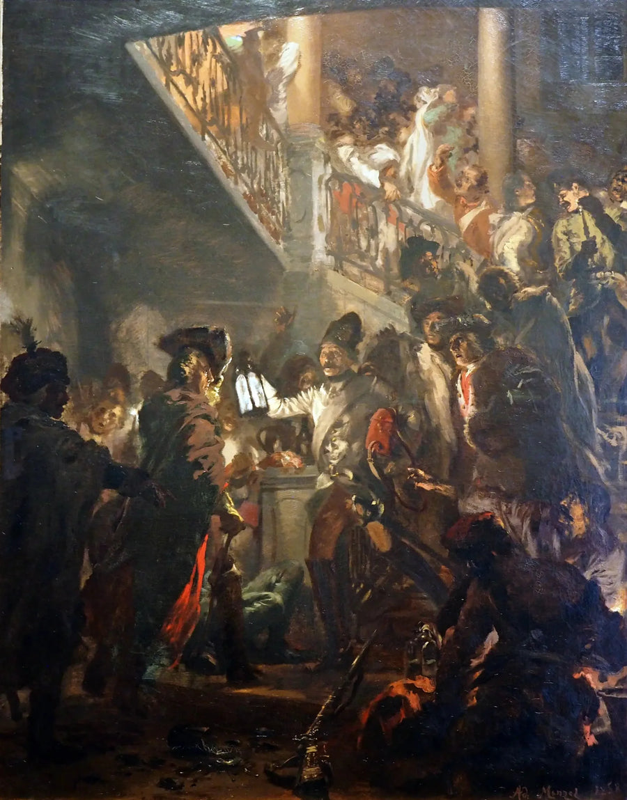 Frederico o Grande em Lissa: Boa noite, senhores - Adolph von Menzel