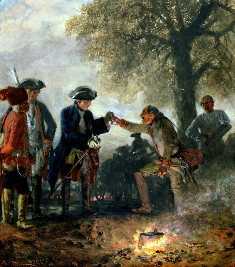 Frederico, o Grande com Zieten no acampamento - Adolph von Menzel