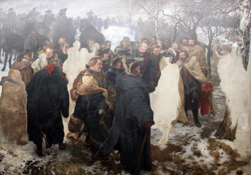 Frederico, o Grande, dirige-se aos seus generais antes da batalha de Leuthen em 1757 - Adolph von Menzel