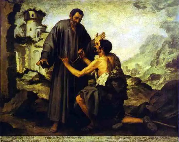 Irmão Junipero e o Pobre - Bartolomé Esteban Murillo