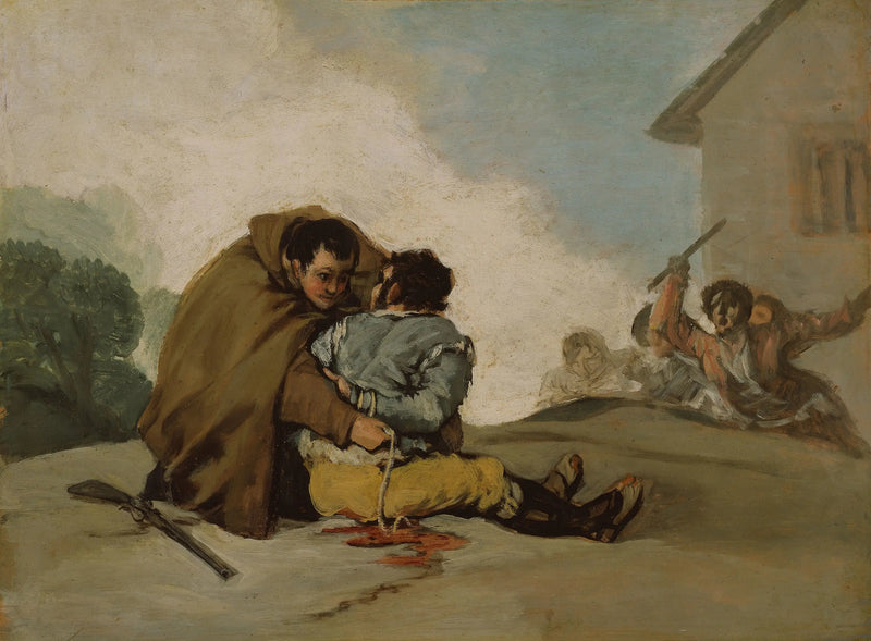 Irmão Pedro amarra El Maragato com uma corda - Francisco de Goya