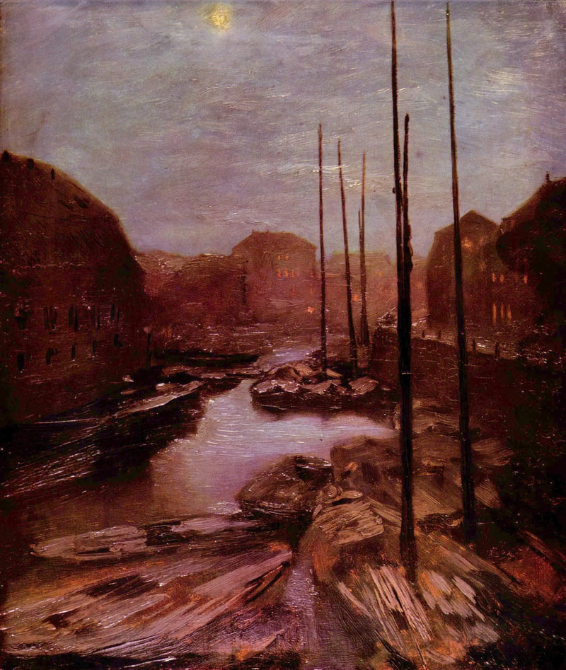 Friedrichsgracht ao luar - Adolph von Menzel
