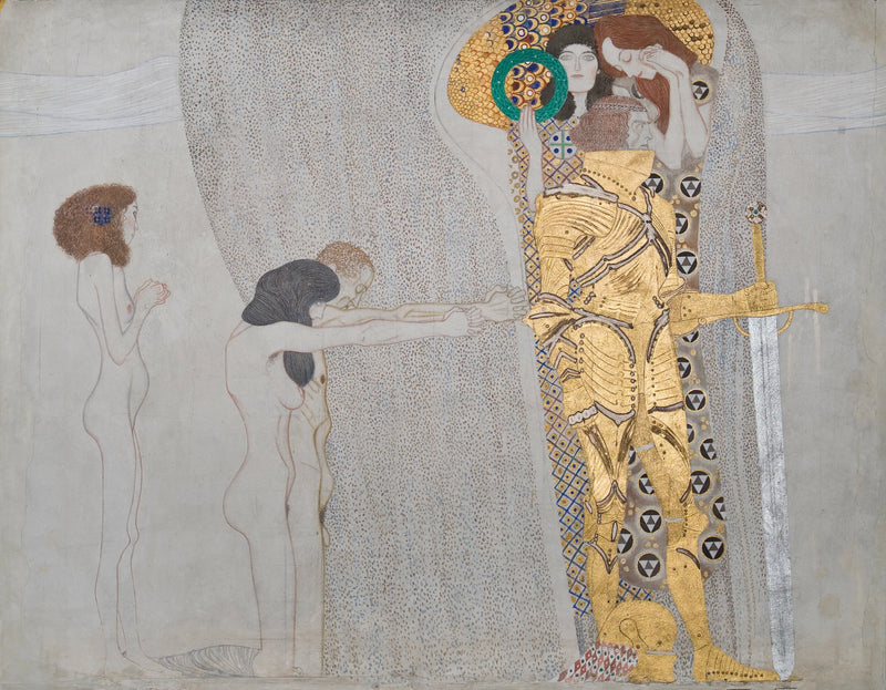 Friso Beethoven (painel 3, parede esquerda): Desejo de felicidade - Gustav Klimt