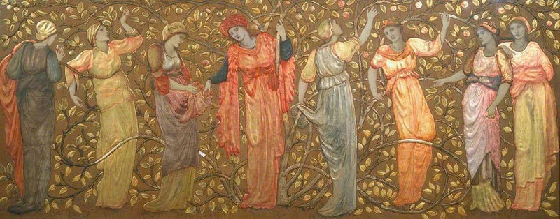 Friso das oito mulheres colhendo maçãs - Edward Burne-Jones