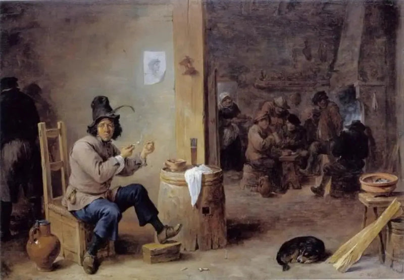 Fumante em uma pousada - David Teniers Júnior