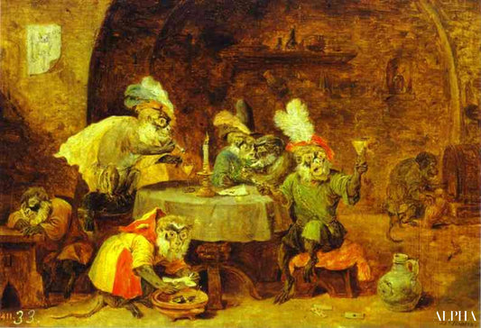 Fumeurs et buveurs - David The Younger Teniers - Reproductions de tableaux et peintures haut de gamme