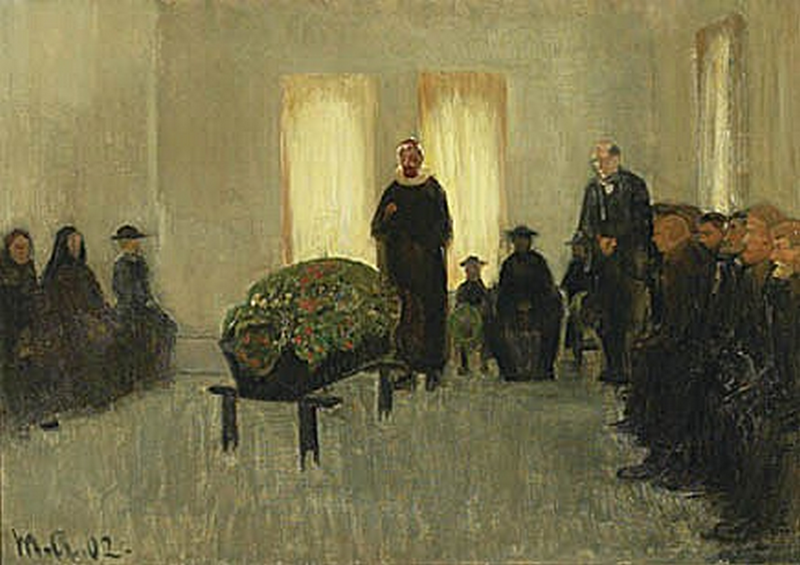Funérailles d'un pêcheur de Skagen. - Michael Peter Ancher