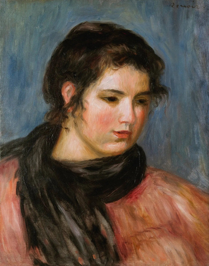 Gabrielle com a echarpe preta - Pierre-Auguste Renoir