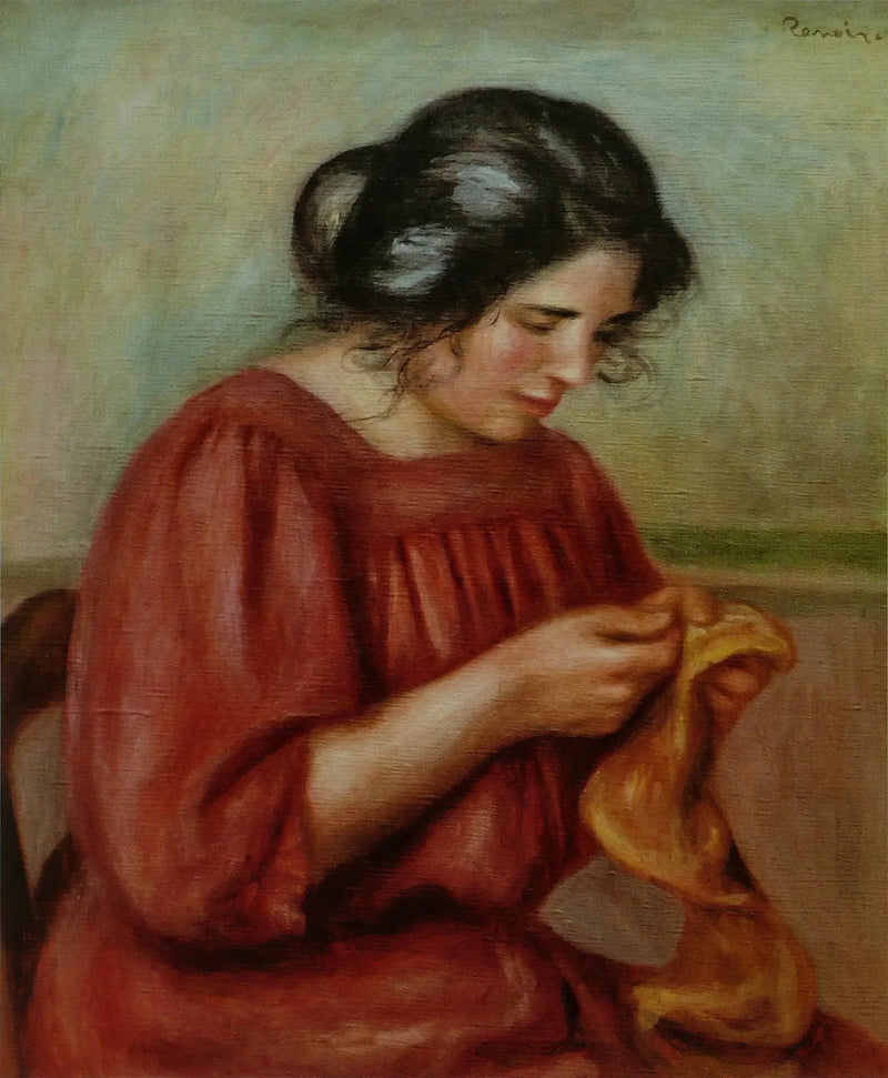Gabrielle retomando - Pierre-Auguste Renoir