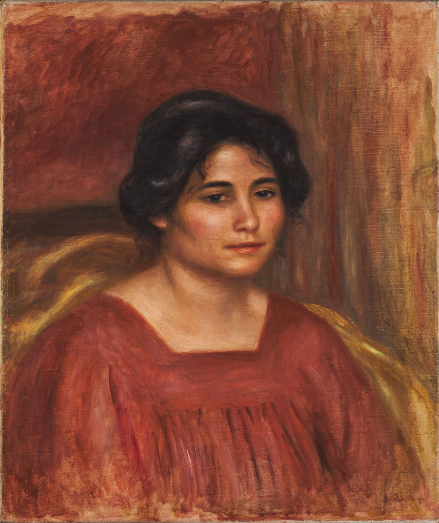 Gabrielle em vestido vermelho - Pierre-Auguste Renoir