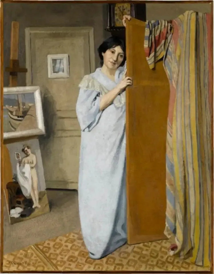 Gabrielle Vallotton no ateliê - Félix Vallotton
