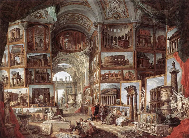 Galeria de vistas da Roma Antiga - Giovanni Paolo Panini