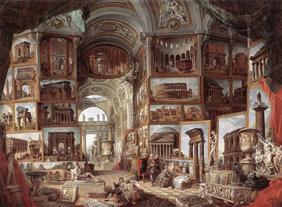 Galeria de vistas da Roma Antiga - Giovanni Paolo Panini