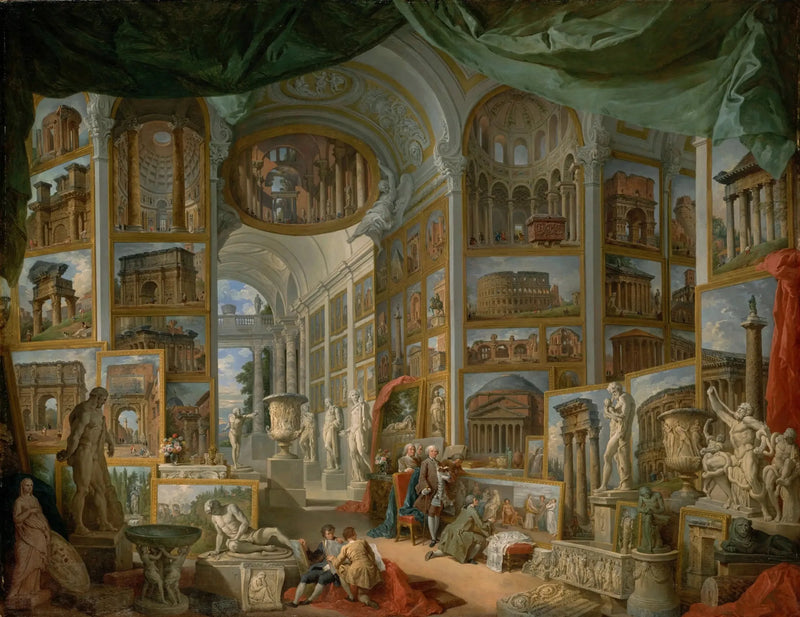 Galeria de vistas da Roma Antiga - Giovanni Paolo Panini