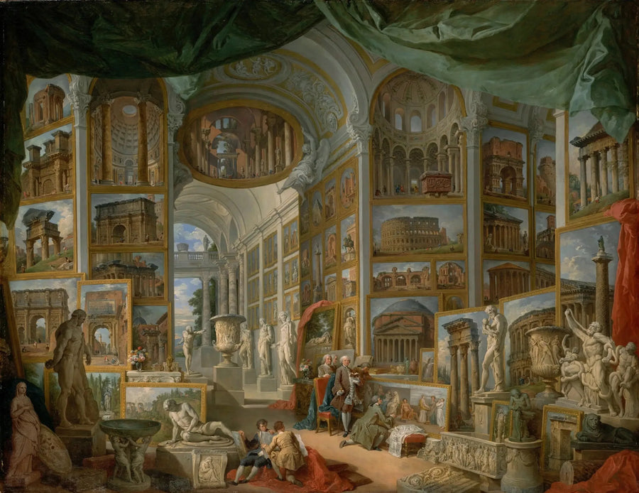 Galeria de vistas da Roma Antiga - Giovanni Paolo Panini
