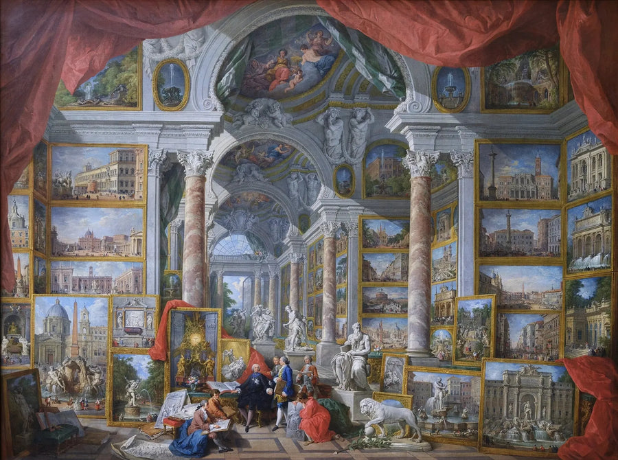 Galeria de vistas da Roma moderna - Giovanni Paolo Panini