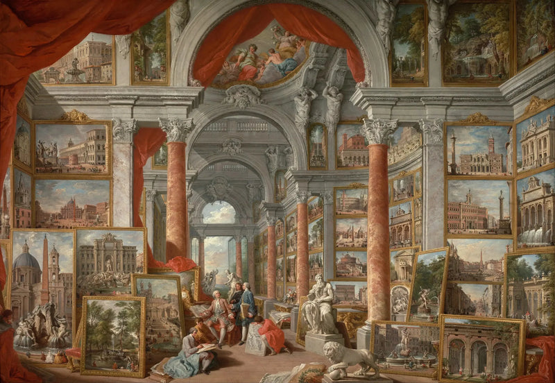 Galeria de vistas da Roma moderna - Giovanni Paolo Panini