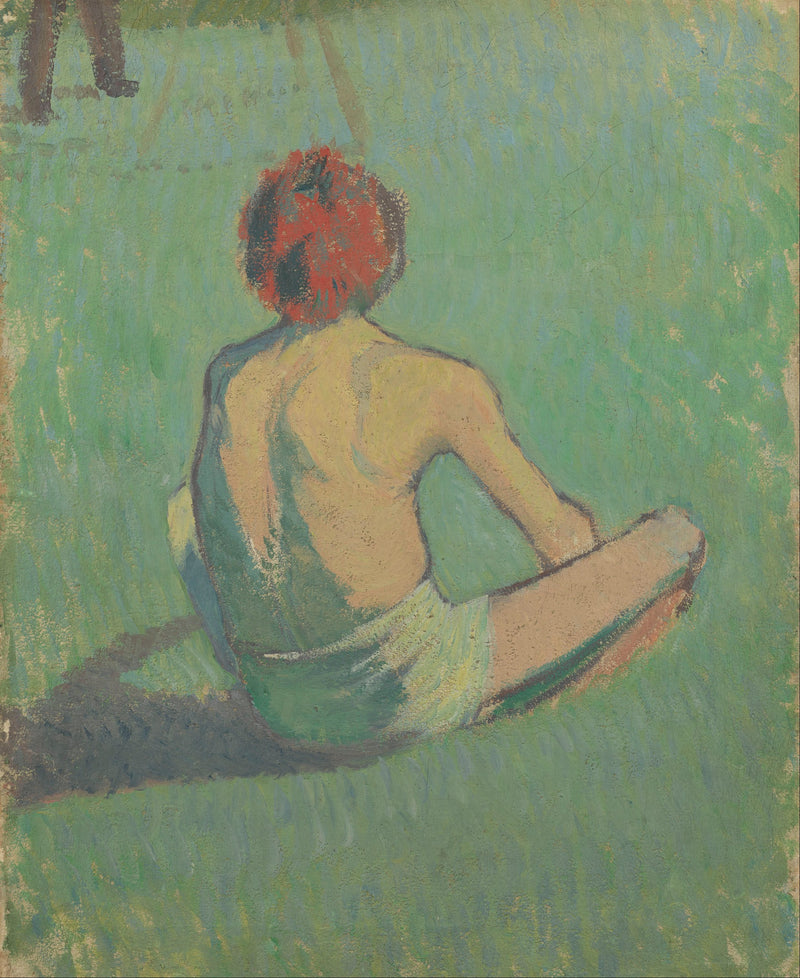 Menino sentado na grama - Émile Bernard