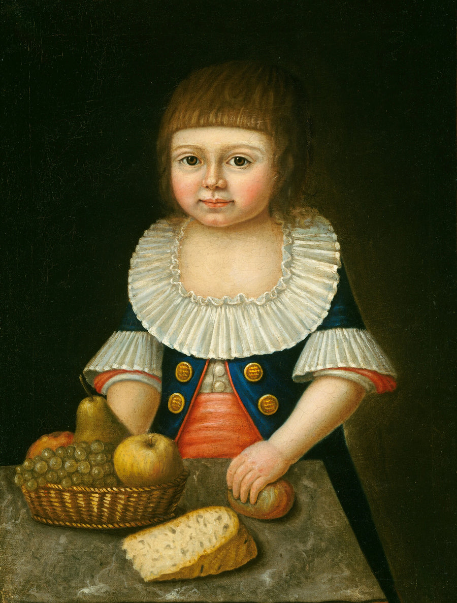 Garçon avec un panier de fruits - American 18th Century