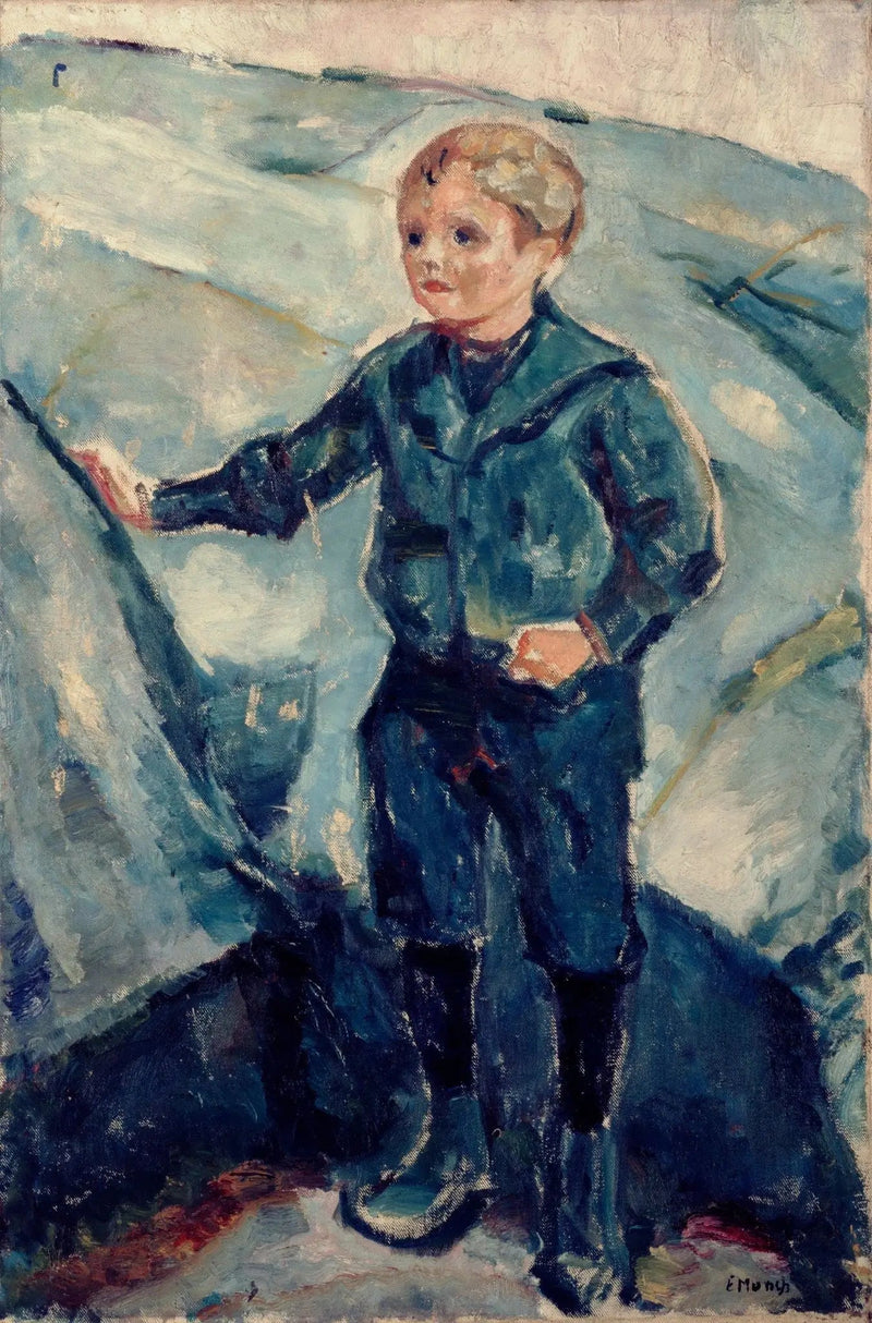 Menino em uma paisagem rochosa - Edvard Munch
