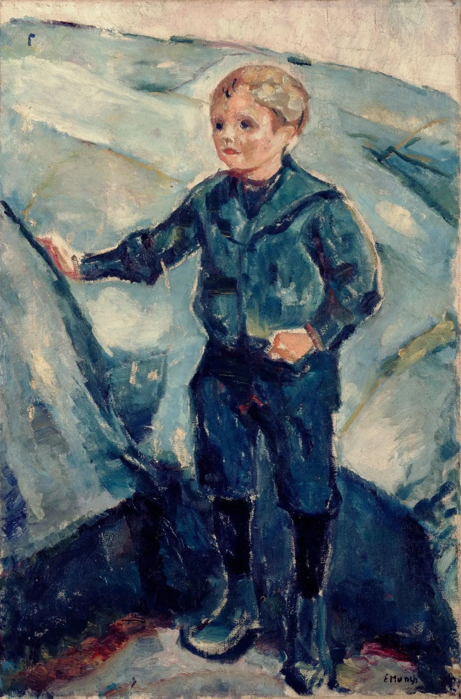 Menino em uma paisagem rochosa - Edvard Munch