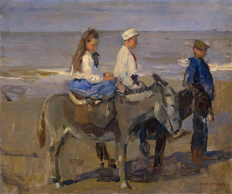 Menino e menina em burros - Isaac Israëls
