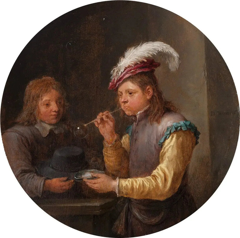 Menino soprando bolhas - David Teniers o Jovem