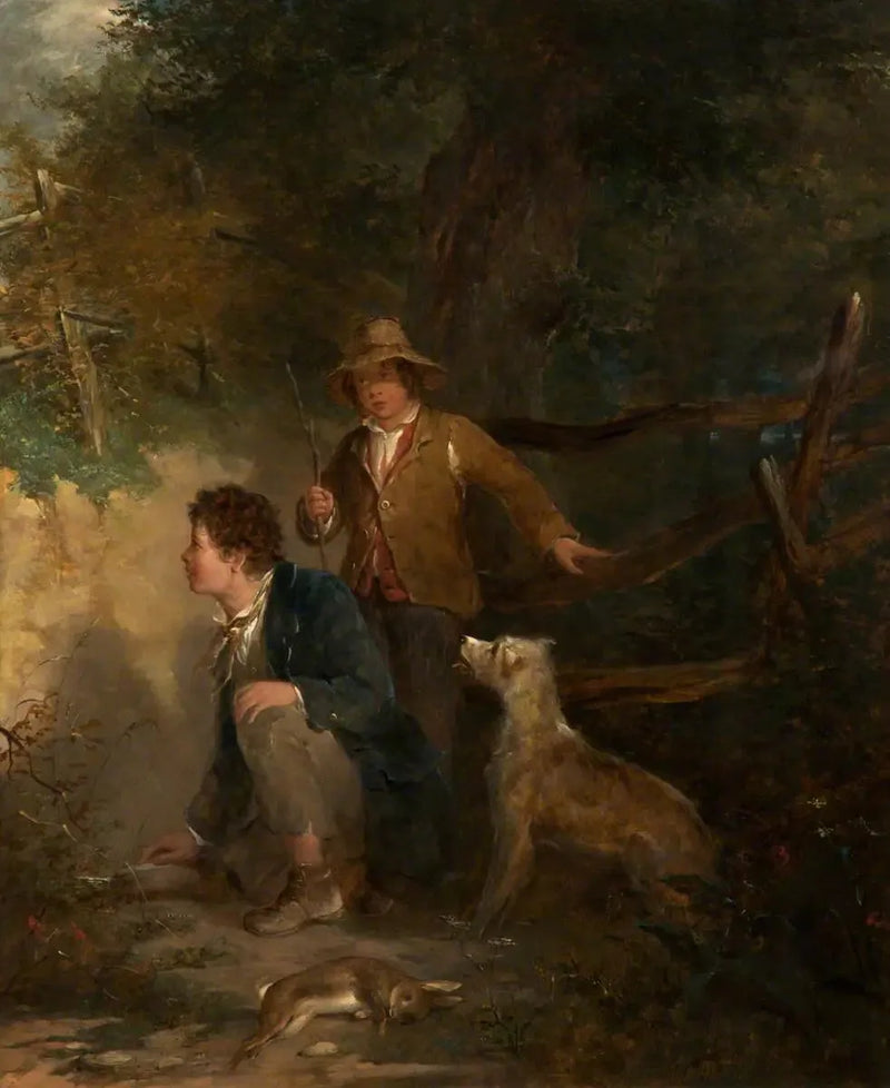 Garçons brincando de coelho - John Everett Millais